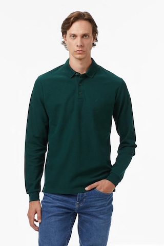 Nautica Erkek Yeşil Classic Fit Uzun Kollu Polo Yaka T-shirt-11427 Yeşil