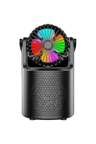 Vantilatörlü Hoparlör Rgb Led Işıklı Fonksiyonel Speaker Kamp Karavan