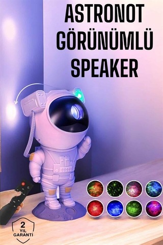 Astronot Bluetooth Hoparlör Gökyüzü Projektör Gece Lambası - 5000