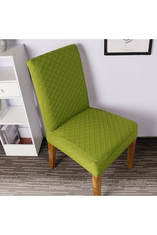 Vkemall Yeşil Koltuk Kılıfı, Genişletilebilir Tek Parça, Yumuşak Kumaş, Yemek Odası Sandalyesi Koruyucu, Tekli Paket Çok Renkli