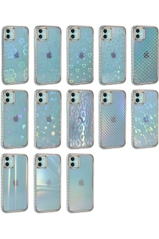 Apple Uyumlu iPhone 11 Desenli Parlayan Transparan Avva Kılıf no1 NO1 No1