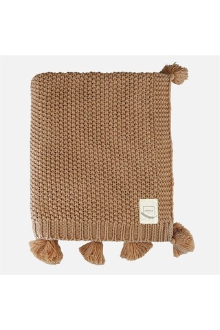Coco Pirinç Örgü Ponponlu Triko Tv Battaniyesi Throw Koltuk Şalı (538861712)-130X170