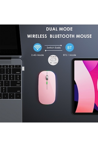 Flybuy 2.4 G Kablosuz Rgb Jiggler Fare, Çift Modlu Bluetooth Diğer