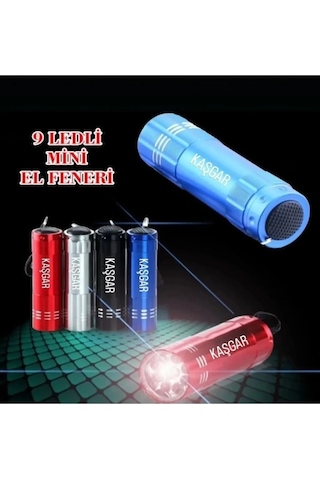 Süper Parlak 9 Ledli Metal Mini El Feneri Tdrtr Çok Renkli