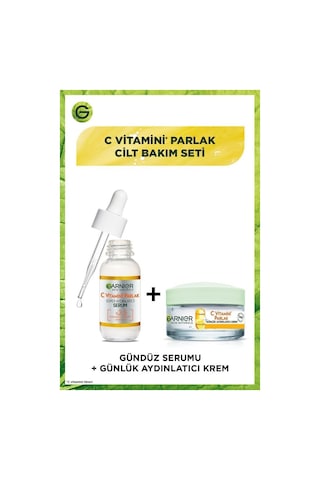 Garnier C Vitamini Parlak Süper Aydınlatıcı Serum 30 ML + C Vitamini Parlak Günlük Aydınlatıcı Krem 50 ML