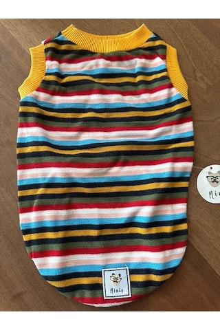 Miniş Striped İnce Triko Küçük Irk Köpek Kazağı-21585