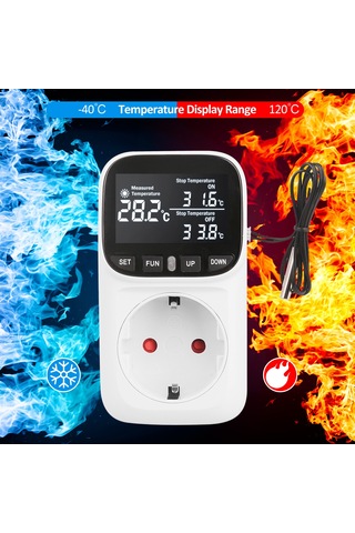 Singree Akıllı Dokunmatik Ekranlı Termostat Prizi, Isıtma Soğutma Kontrolü, Balık Tankı Ve Evcil Hayvanlar İçin -40 120 Hassas Sıcaklık Ayarı