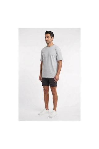 Lixa Basic Gri Oversize Erkek T-shirt 141121 Siyah
