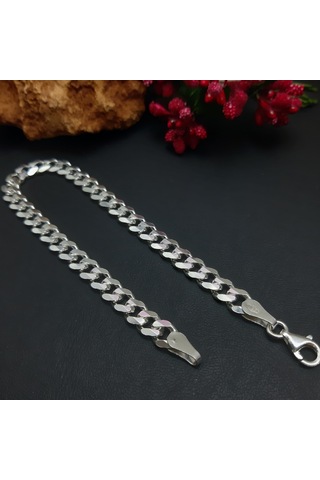 925 Ayar Gümüş Gurmet Model Erkek Bileklik 6.5 Mm