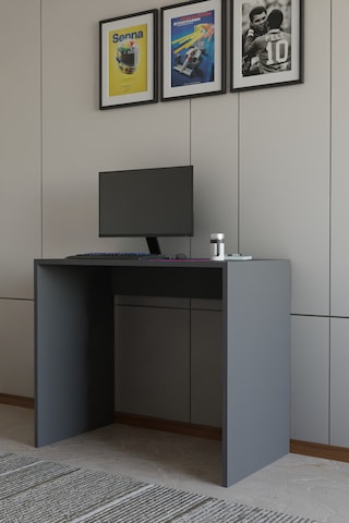 Alpa Ev Mobilya Çalışma Masası, Modern Bilgisayar Masası, Ofis & Ev Kullanımı, Minimal Tasarım Antrasit