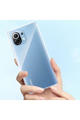 Xiaomi Mi 11 Lite İle Uyumlu Kılıf Şeffaf Kamera Korumalı Esnek Silikon Telefon Kılıfı Kapak