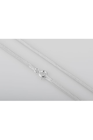 925 Ayar Gümüş Tilki Kuyruğu Örme Kare Model Zincir Kolye 1,7 Mm