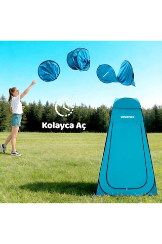 Wowspeed Pop-up Tuvalet/duş Çadırı 120x120x190cm Mavi
