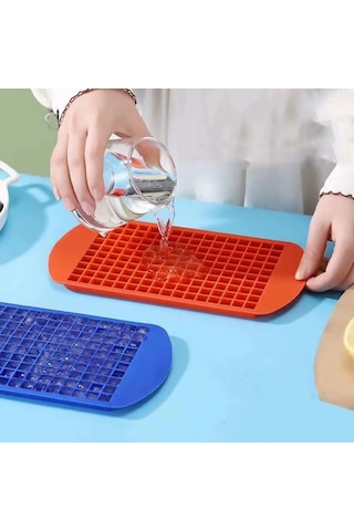 160'lı Mini Küp Şekilli Silikon Buzluk, Sunum Buzluk Yeşil