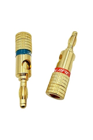 8pcs 4mm Muz Kafası Ses Hoparlör Kablo Soketi Hoparlör Hattı Amplifikatör Konnektör Hoparlör Terminal Altın Kaplama 8 Kırmızı