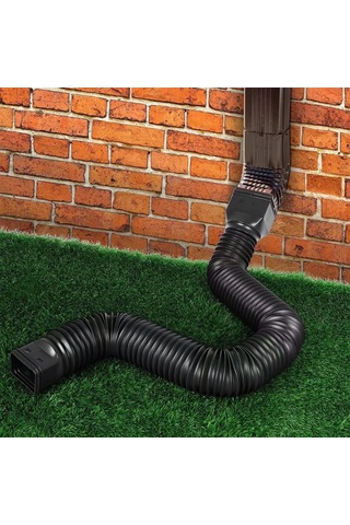 Yaozixa Ev Çatı Suyu Akıtıcı Pe Kalınlaşmış Genişletilebilir Evrensel Yağmur Suyu İletim Borusu Sokağa Taşıyıcı Siyah
