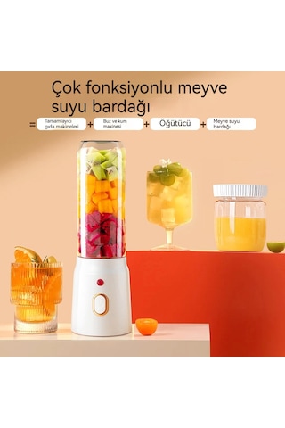 Aurora Şarj Edilebilir Küçük Çok Fonksiyonlu Meyve Sıkacağı Meyve Sıkacağı Beyaz Beyaz