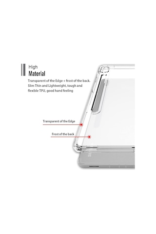 Samsung Galaxy Uyumlu Tab S8/s9/s9 Fe Kılıf Anti Şeffaf Silikon Arka Kapak Arka Kapak