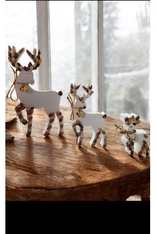 Dekoratif Ahşap Geyik Noel Temalı 15-10-6 Cm