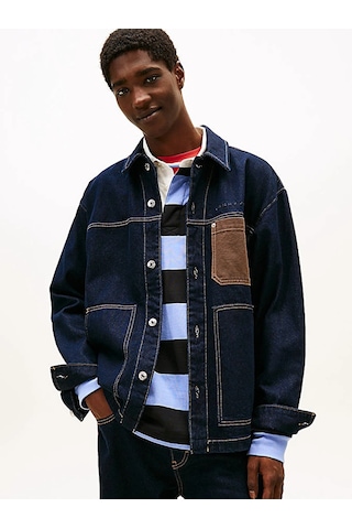 Tommy Hilfiger Chore Jacket Ext Eı6050 Erkek Mavi Denim Ceket - Dm0dm22419