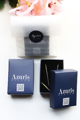 Azuris Silver Azuris 925 Ayar Gümüş Üç Boyutlu M Harfli Harfi Kolye No Color