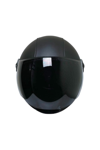 Fx101 Leather Motosiklet Kaskı Deri Yarım Açık Motorcu Kask Siyah