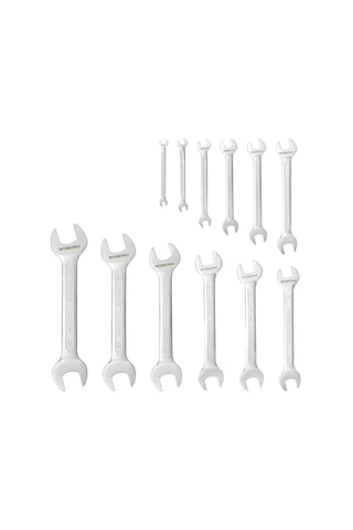 Workpro Wp202507 6-32mm 12 Parça Cr-v Profesyonel Açık Ağız Anahtar Takımı + Bez Taşıma Kılıfı Fr Wp202507
