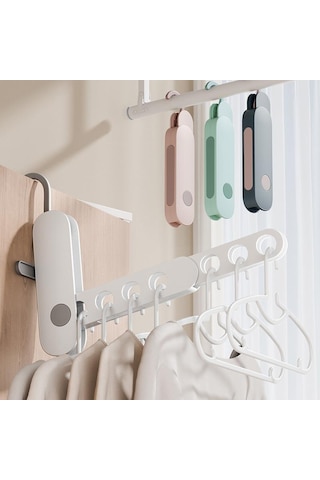 Sones Yedi Delikli Çok Fonksiyonlu Seyahat Katlanabilir Çamaşır Kurutma Askısı Gri Beyaz Diğer