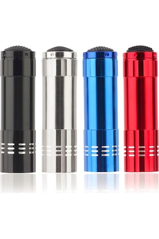 9 Led Metal Küçük El Feneri, Taşınabilir Cep Feneri Çok Renkli