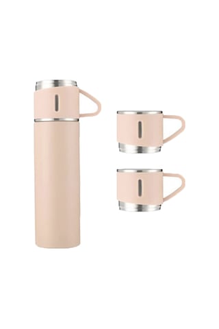 3 Bardak 500 ml Sıcak Soğuk Tutan Termos Pembe - AL3678