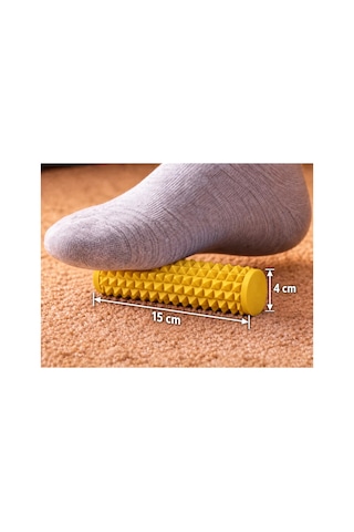 Alvera Dikenli Masaj Silindiri 15 X 4 Cm Ayak Ve Kas Masaj Rulosu - Sarı