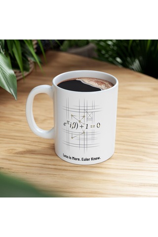 Less İs More Euler Denklem Kupa Bardak Matematik Ve Tasarım Tutkunları İçin Ve Minimalist Hediye Beyaz