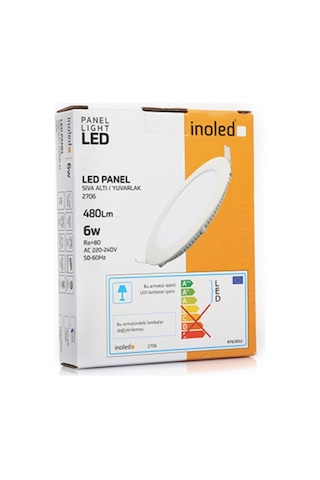 Inoled 2706-01 6w Yuvarlak Sıva Altı Led Panel 6500k Beyaz