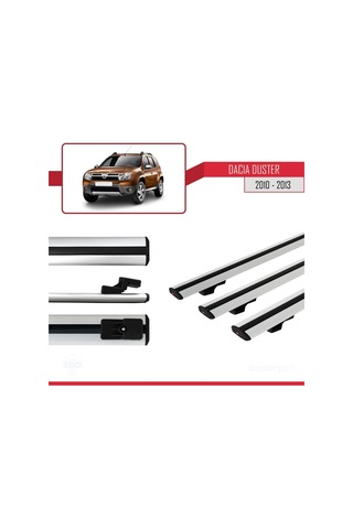 Dacia Duster 2010-2013 Arası İle Uyumlu Basic Model Ara Atkı Tavan Barı Gri 3 Adet