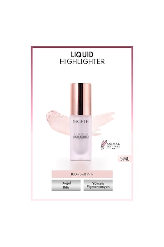 Note Cosmetics Liquid Highlighter Nemlendirici Etkili Likit Aydınlatıcı - 100 Soft Pink