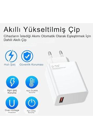 Tonex 67w Usb-a To Type-c Kablolu Şarj Aleti Beyaz