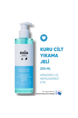 Mia Klinika Hassas ve Kuru Ciltler İçin Arındırıcı ve Nemlendirici Yüz Yıkama Jeli 200 ML