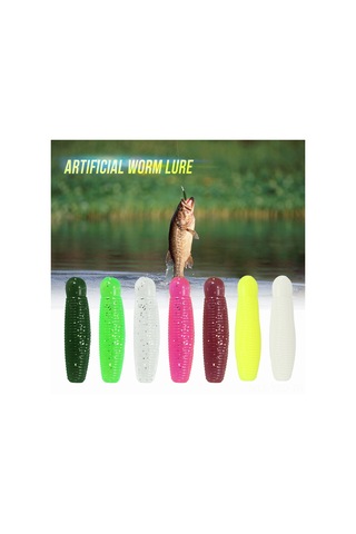 Yuntech01 Yumuşak Pvc Balık Yemi 10 Adet - 5cm 5.8g Sarı, Yüksek Esneklikli, Derin Suda Görünür, Gerçekçi Hareketli Worm Enstrümanı