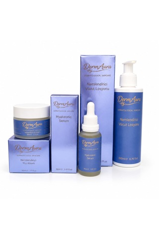 Dermaura Premium Yoğun Nem Seti Hyaluronic Acid Serum, Nemlendirici Yüz Kremi Ve Nemlendirici Vücut Losyonu İle Tam Nem Bakımı Seti