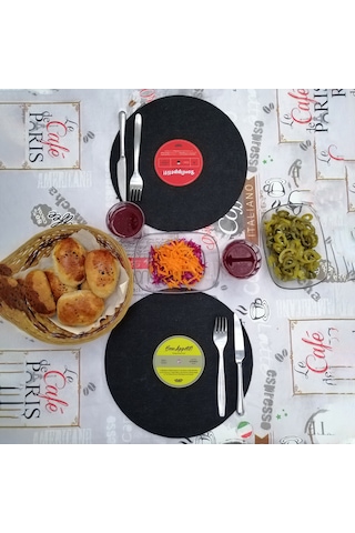 Plak Görünümlü Amerikan Servis 2 Adet Siyah