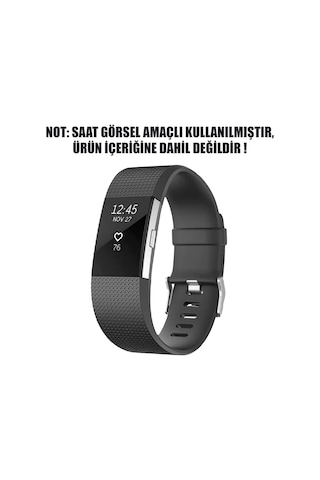 Fitbit Charge 2 İçin Kordon, Silicone Sport Band Siyah Ahşap