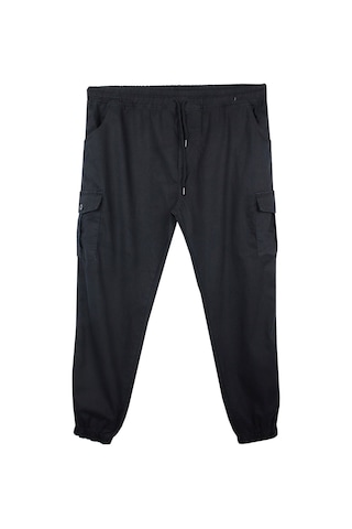 Erkek Büyük Beden 100-156 Kilo Arası İçin Uygun Kargo Cepli Jogger Kot Pantolon Siyah