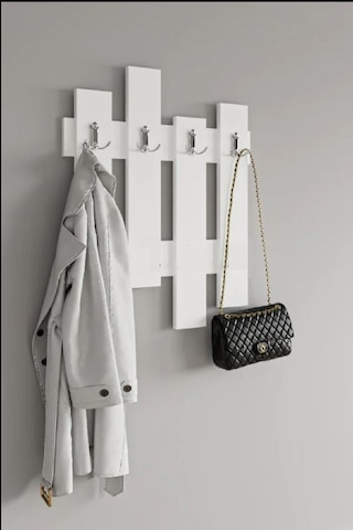 Flora CHIT Duvar Tipi Elbise Askılığı Beyaz