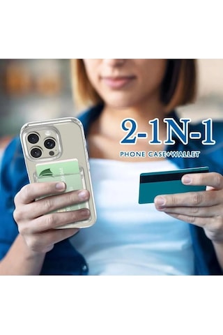 Apple Uyumlu iPhone 16 Pro Kılıf Kartlık Bölmeli Arkası Şeffaf Soft Dayanıklı Kapak
