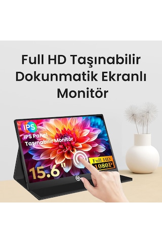 Npo Npm6t 15.6" Ips Fhd 5ms 60hz Type-c Telefon&oyun Konsolu Uyumlu Dokunmatik Taşınabilir Monitör