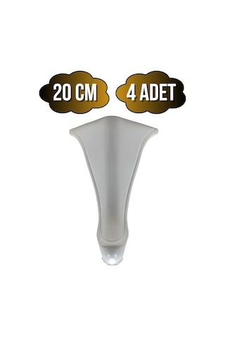 Lüx Lükens Beyaz 20cm Plastik Ayak Mobilya Masa Ve Dolap Ayağı Beyaz 20cm 4 Adet Beyaz
