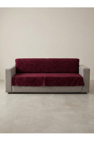 Sofline Kaymaz Tabanlı Tay Tüyü Çekyat, Koltuk, Kanepe Örtüsü 175x210cm Bordo