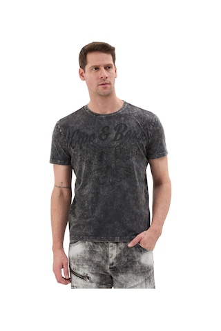 Cipo & Baxx Erkek Vintage Görünümlü Regular Fit Kartal Baskılı T-shirt Ct833 Ant