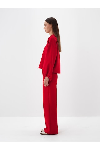 Xint Kırmızı Pamuk Dokulu Oversize Sweat Pantolon 470452