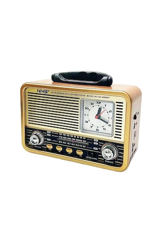 Nns Ns-8898bt Nostaljik Radyo Saatli, Nostaji, Bluetooth, Usb/sd/aux/ Radyo/ Mp3 Orta Boy Müzik Kutu